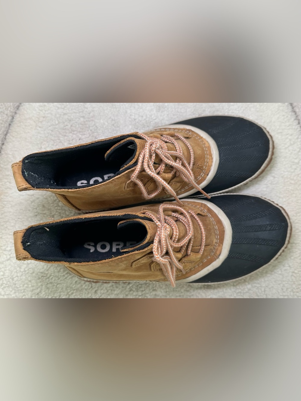 SOREL Out N About Waterproof Duck Boots Rain Snow Winter Brown Black Outdoor 9.5 - Picture 11 of 12